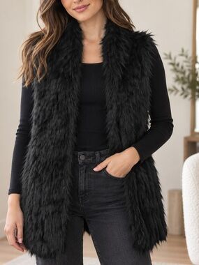 GUESS Fur Vest Like-New XXS